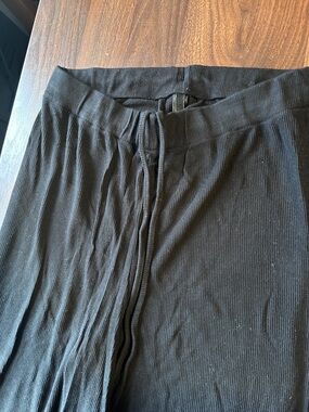 SKIMS Black Ribbed Corduroy Lounge Pants with Drawcord